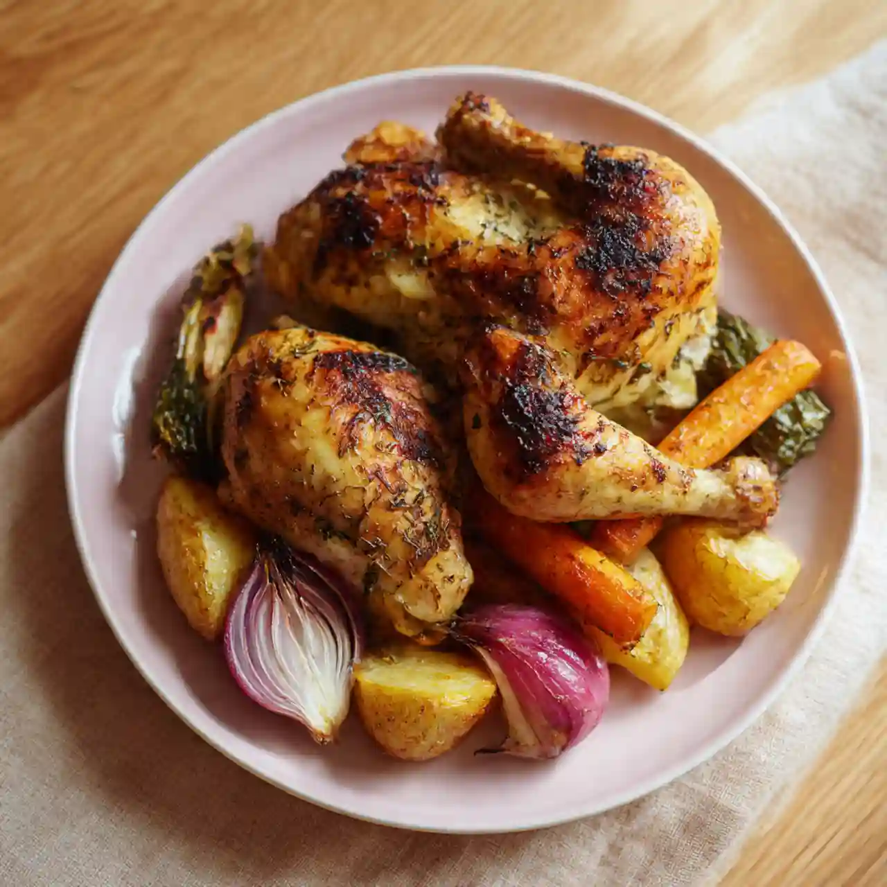 Airfryer kippendiner met groenten