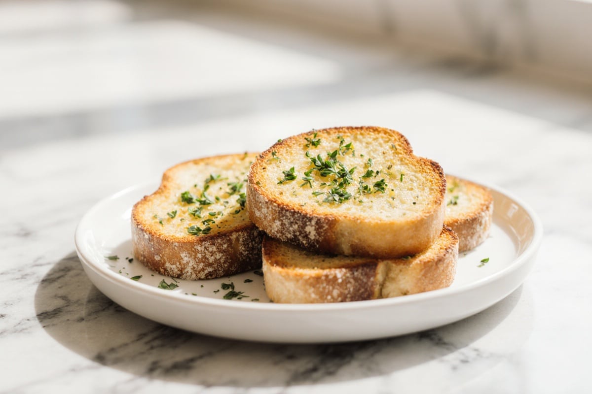 grzanki czosnkowe z air fryer chrupiąco podawane