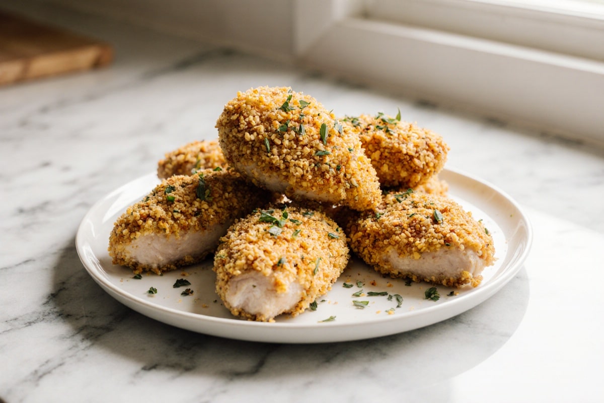 kurczak w panierce z platków kukurydzianych z air fryer