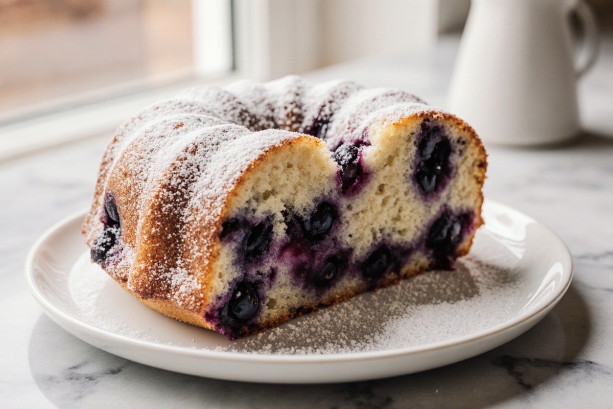 placek z borowkami z air fryer chrupiąco podawane