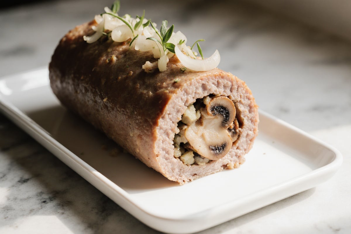 rolada z pieczarkami z air fryer chrupiąco podawane