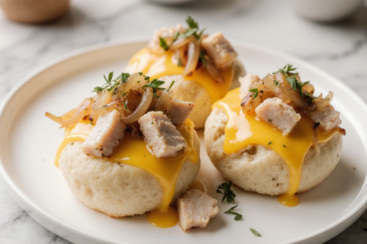 sniadaniowe nadziewane kajzerki z air fryer chrupiąco podawane