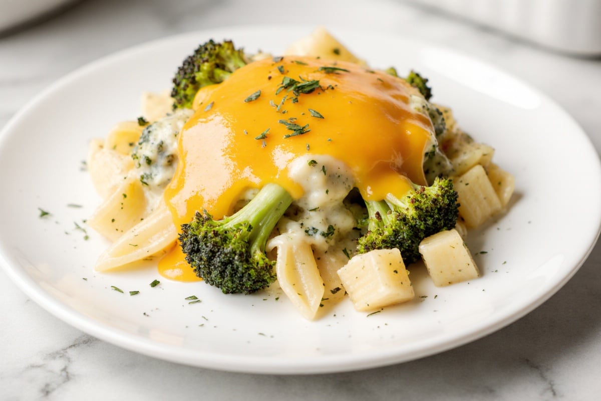 zapiekanka serowo brokulowa z air fryer chrupiąco podawane