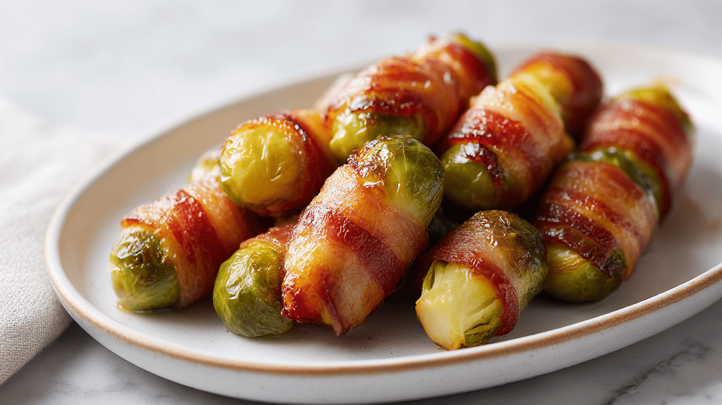 Smaczne brukselki zawijane w boczek przygotowane w air fryer