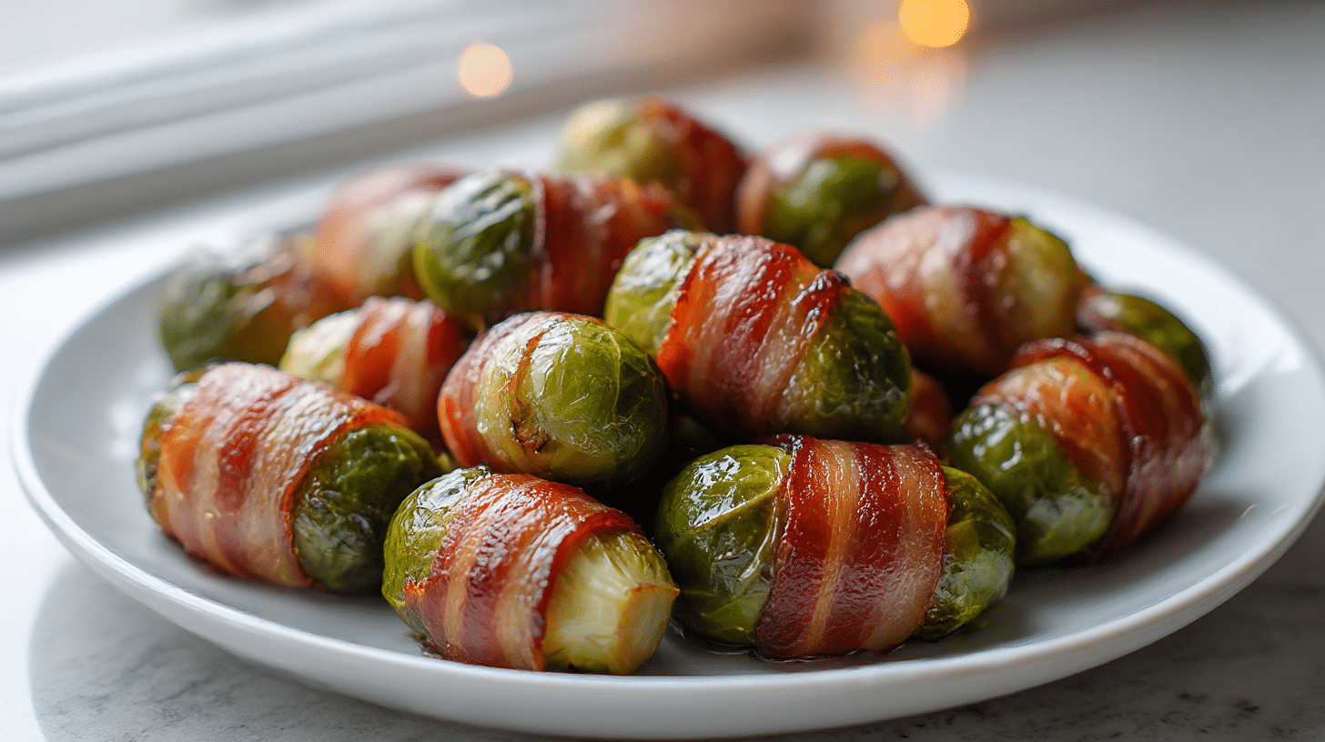 Brukselki zawijane w boczku z air fryer, smakowity widok