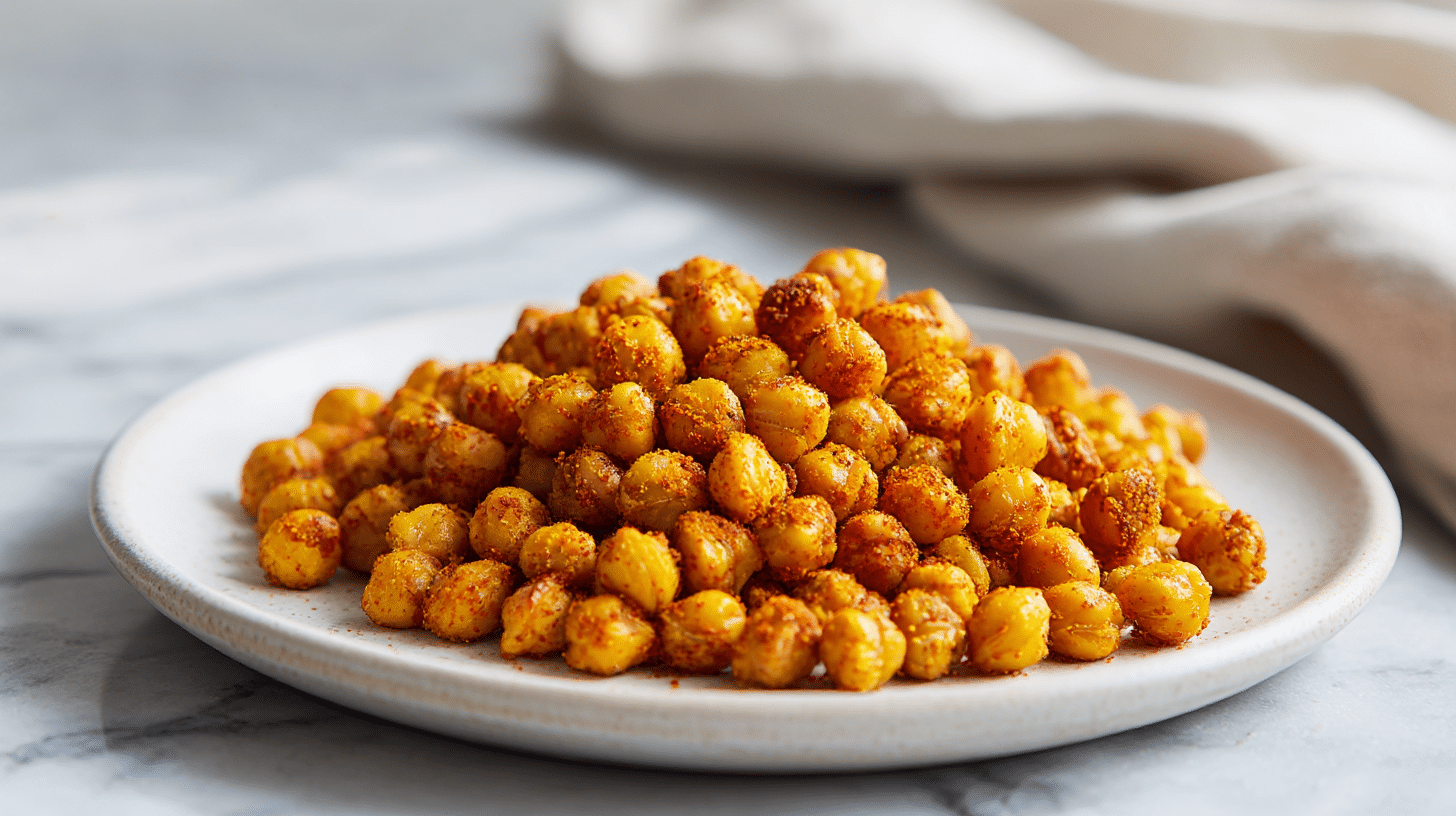 chrupiaca ciecierzyce z air fryer w misce