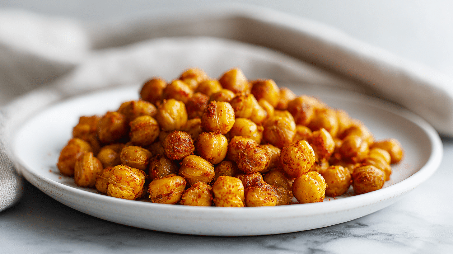 chrupiaca ciecierzyce z air fryer z przyprawami