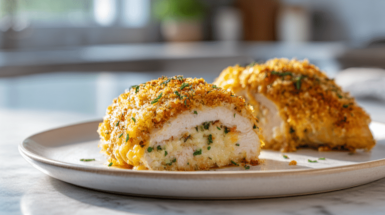 devolay z maslem czosnkowym w air fryer na talerzu