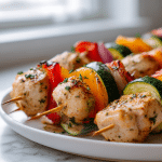 fit szaszlyki z air fryera na talerzu