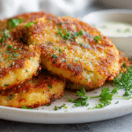 Kotlety ziemniaczane z air fryera na talerzu