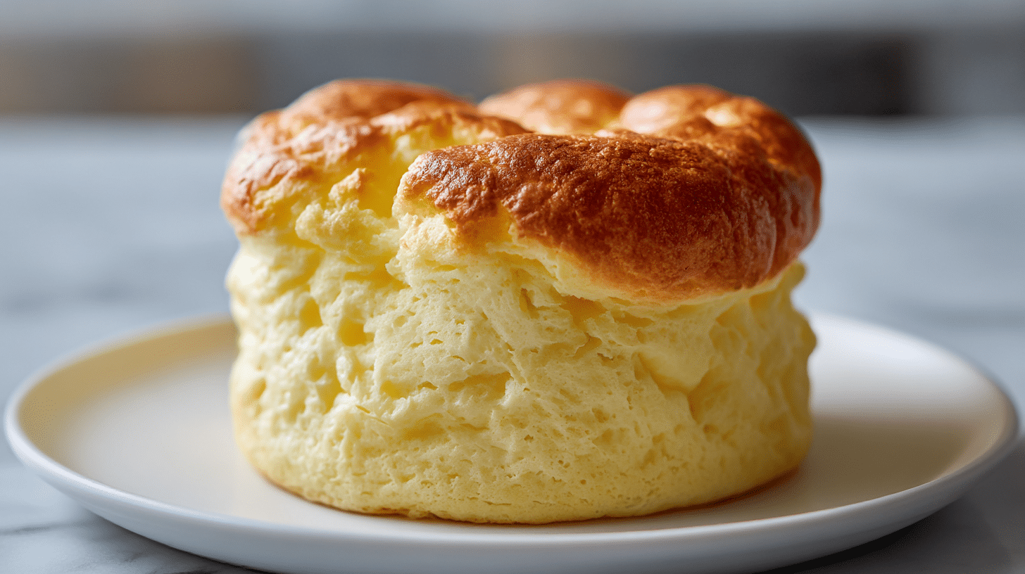 Kęs sufletu jajecznego z air fryer w rękach