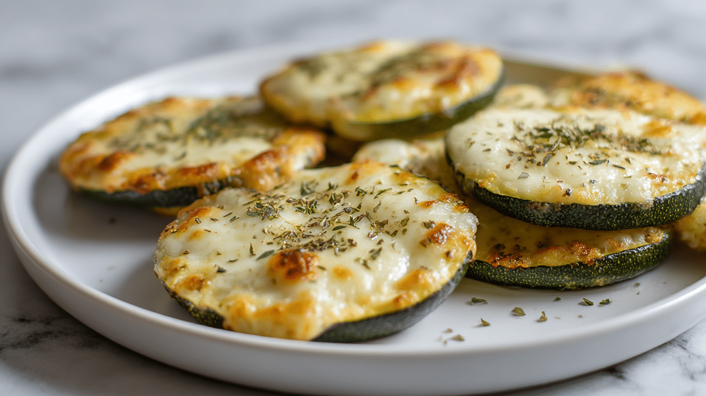 szybkie pizzerki z cukinii w air fryerze na talerzu