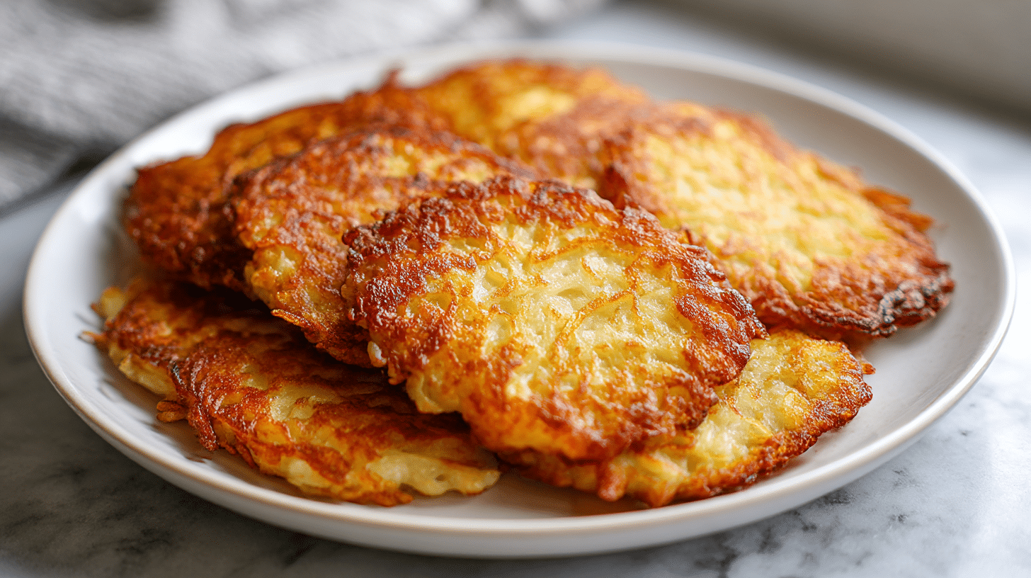 pyszne airfryer placki ziemniaczane na talerzu