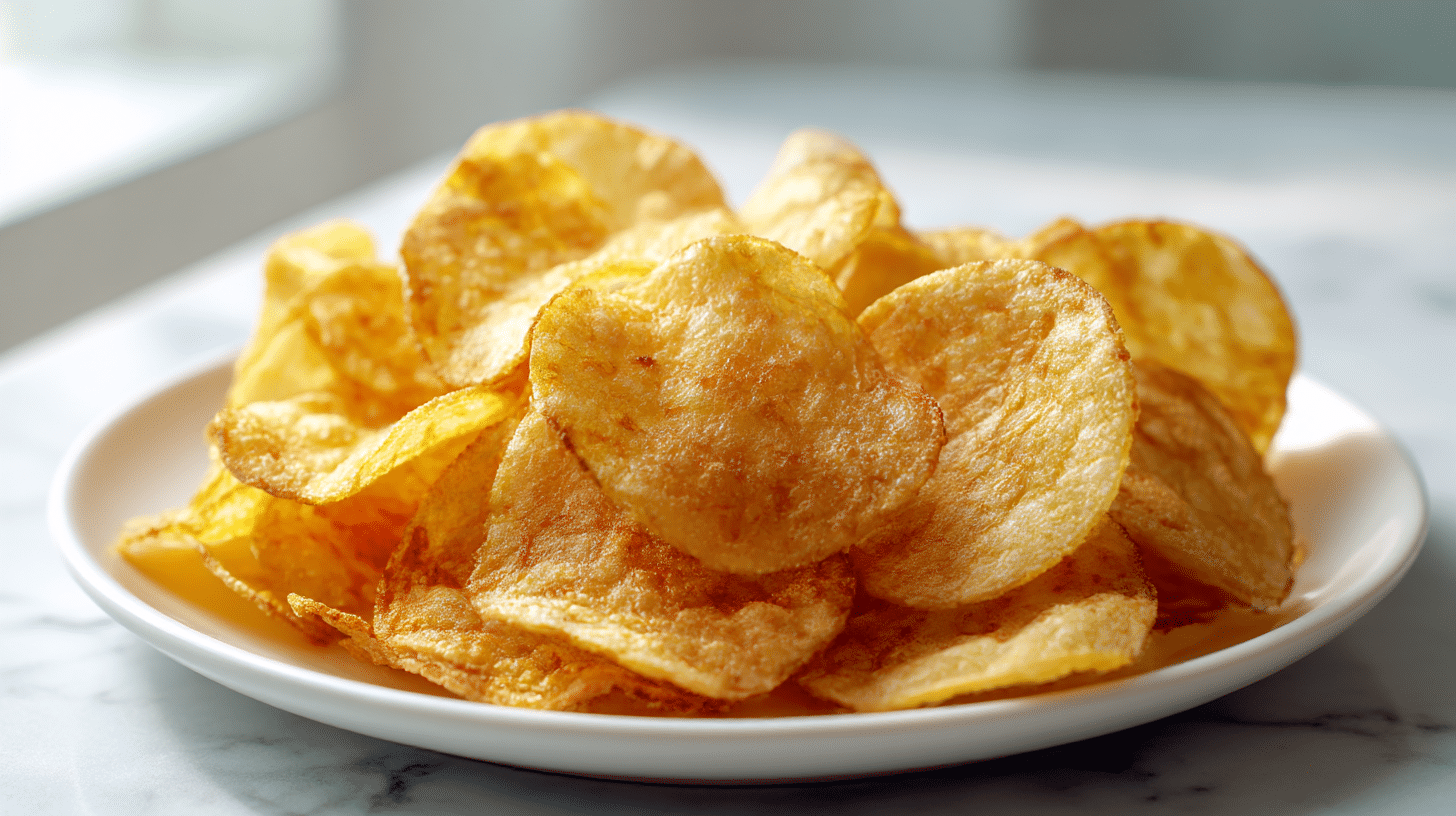 pyszne chipsy z air fryer na talerzu