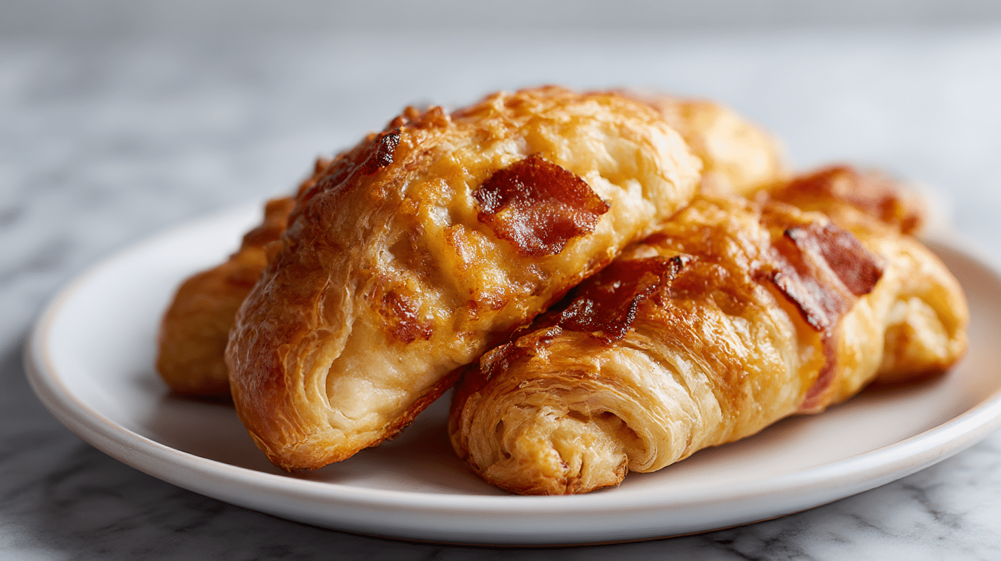 ciasto francuskie z boczkiem z air fryer gotowe do podania