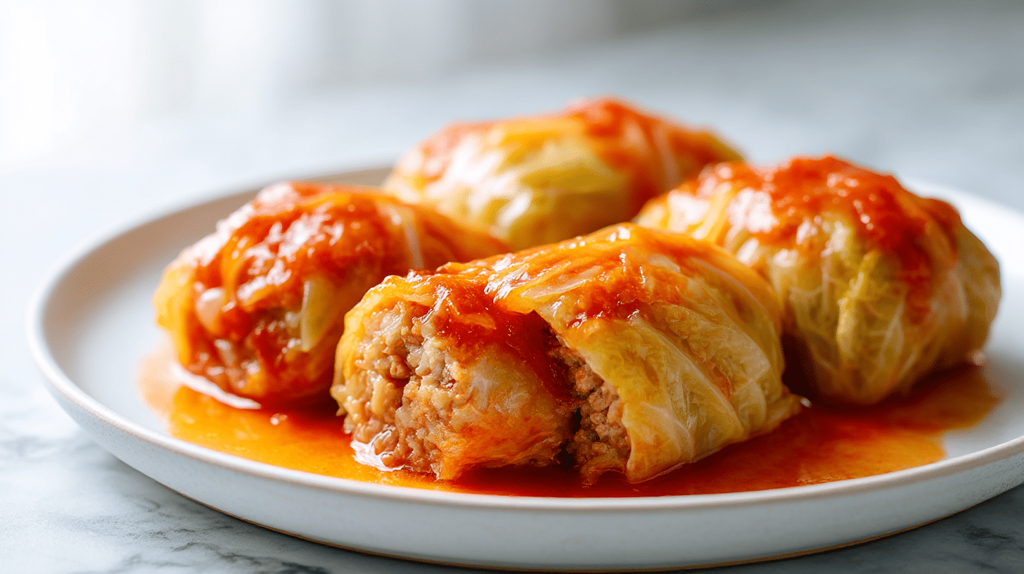 golabki bez zawijania z air fryer podane na talerzu