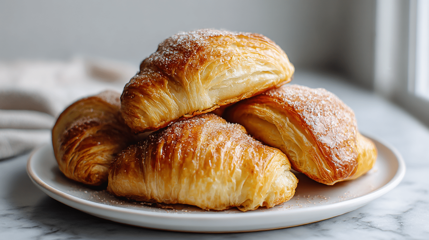 gruszki na cieście francuskim z air fryer w apetycznej aranżacji