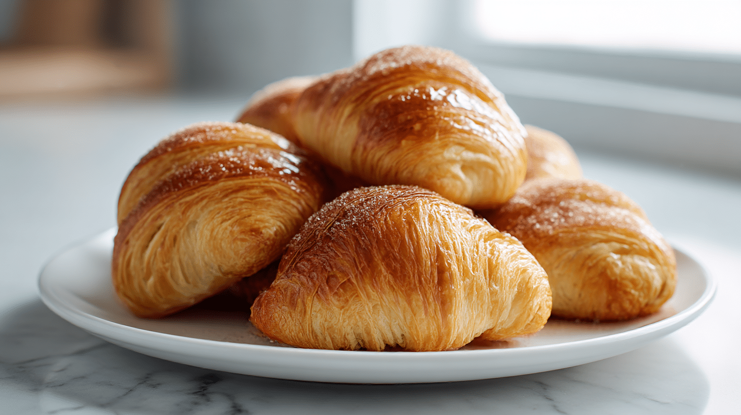 smakowite gruszki na cieście francuskim z air fryer na stole