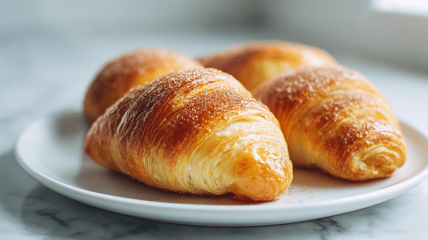 gruszki na cieście francuskim z air fryer podane na talerzu