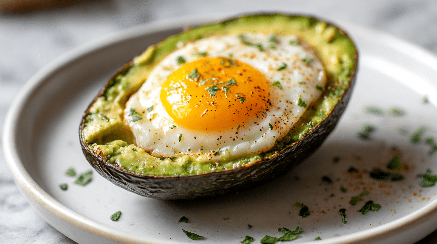 jajko zapiekane w awokado w air fryer z przyprawami