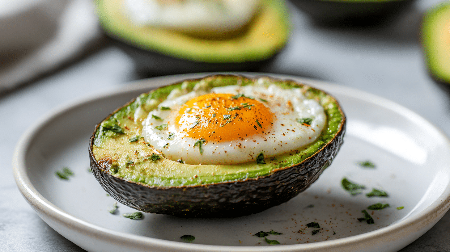 jajko zapiekane w awokado w air fryer z dodatkiem sera