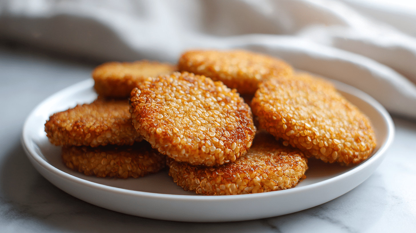 Kotlety z kaszy gryczanej z air fryer na talerzu, pyszne i zdrowe danie.