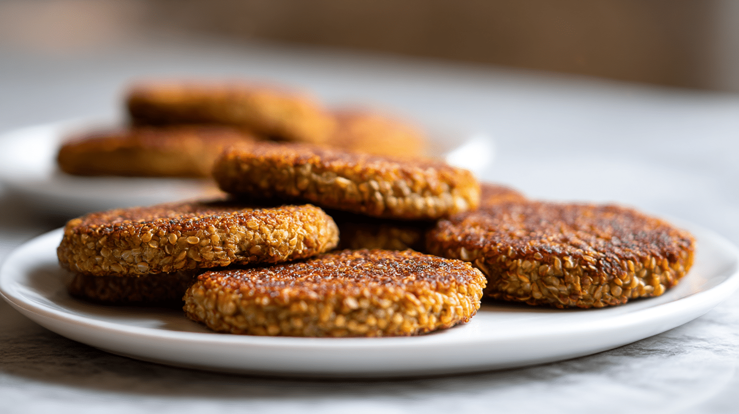 Smażone kotlety z kaszy gryczanej z air fryer, chrupiące i aromatyczne.