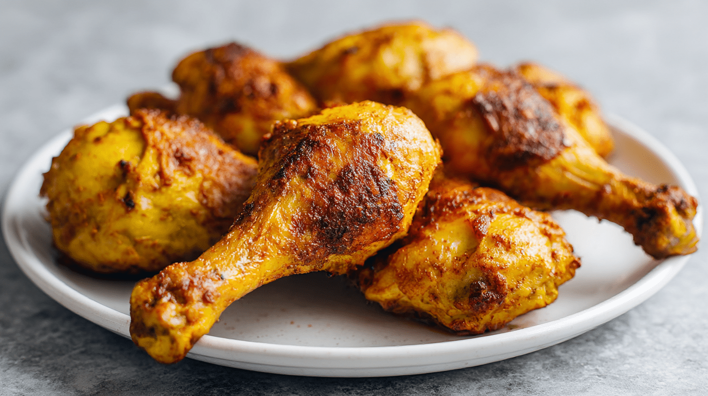 kurczaka tandoori z air fryer na talerzu