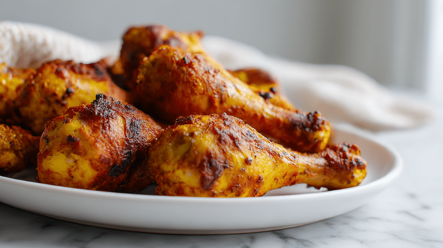 kurczaka tandoori z air fryer serwowany z dodatkami