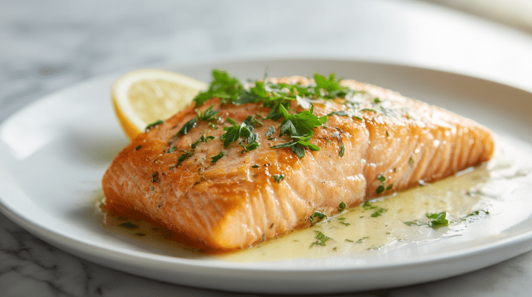 losos z airfryer na talerzu