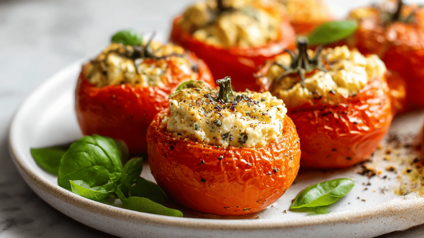 Pyszne nadziewane pomidory z air fryer w apetycznej prezentacji