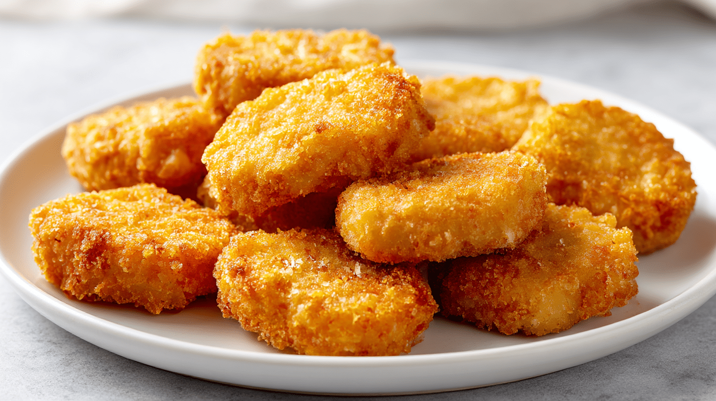 Pyszne nuggetsy airfryer na talerzu
