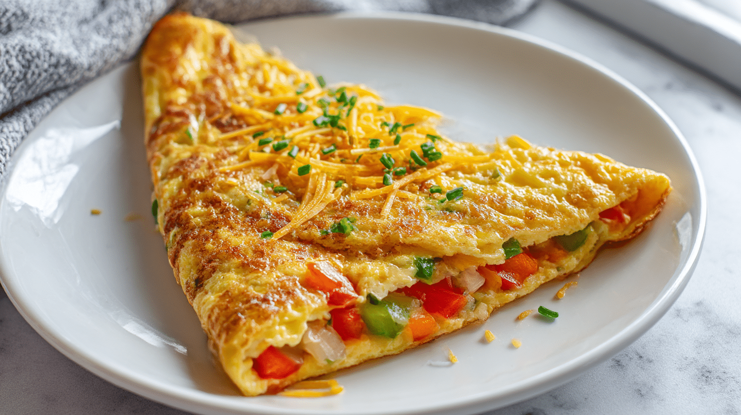 smaczny omlet z air fryer na szybkie śniadanie