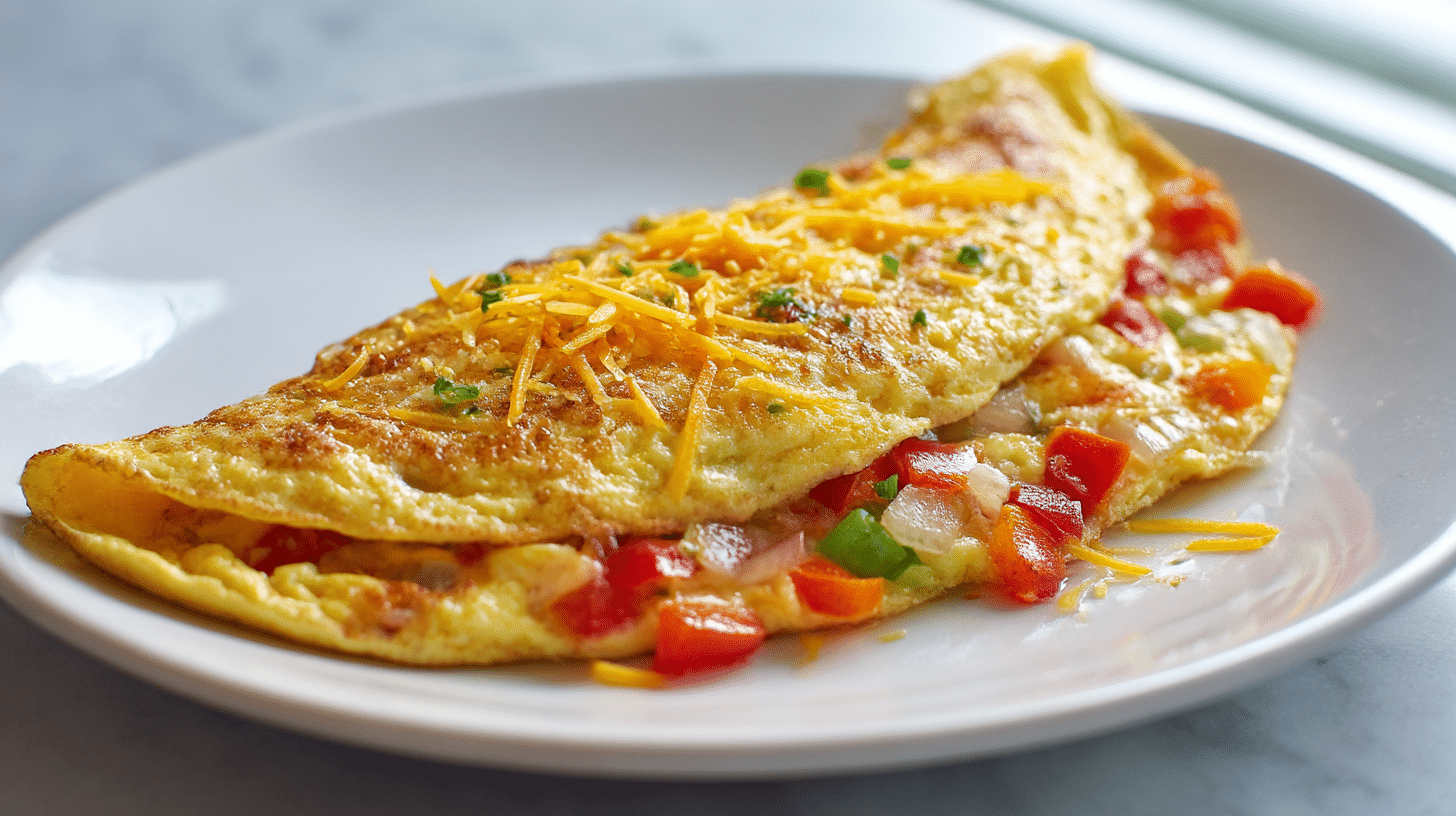 zdrowy omlet z air fryer z dodatkami