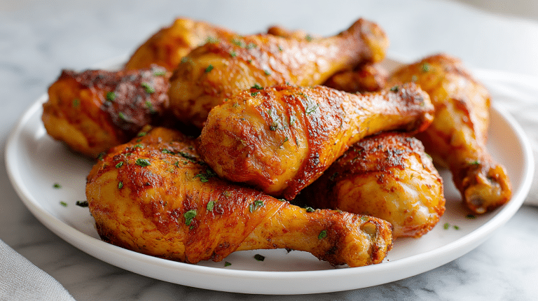 smaczne pałki z kurczaka airfryer na talerzu