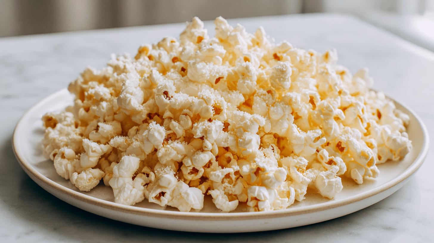 popcorn z air fryera w miseczce