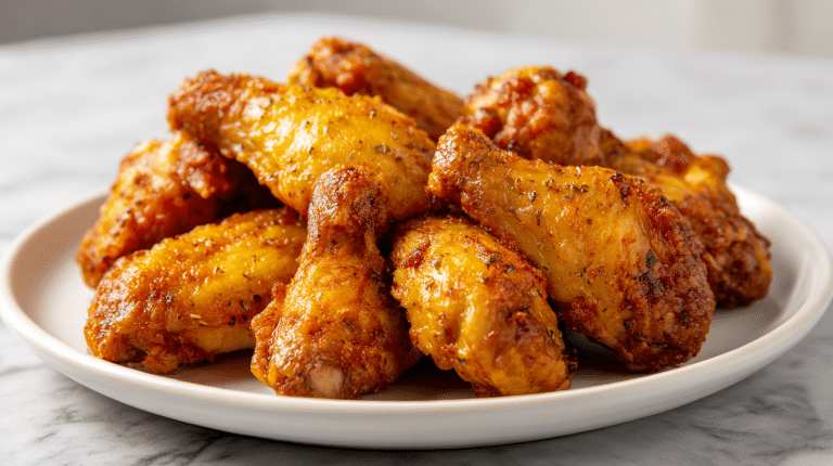 Skrzydełka airfryer podane z chrupiącą skórką