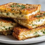 pyszne tosty z serem z air fryer na talerzu