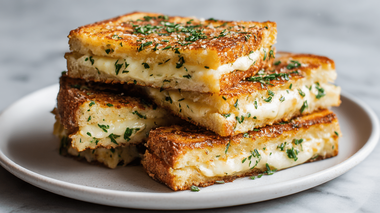 pyszne tosty z serem z air fryer na talerzu