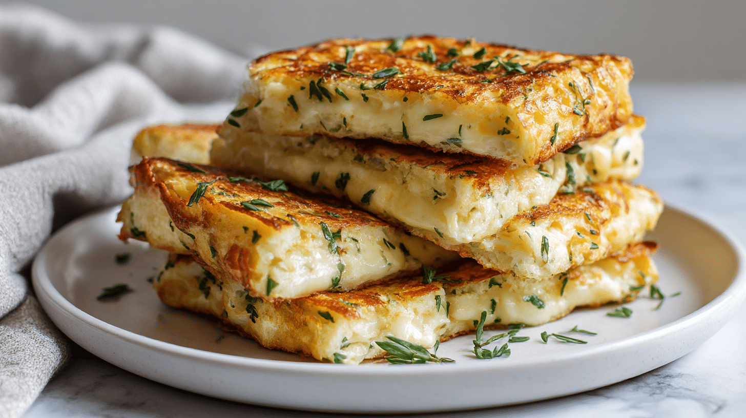 soczyste tosty z serem z air fryer z różnymi dodatkami