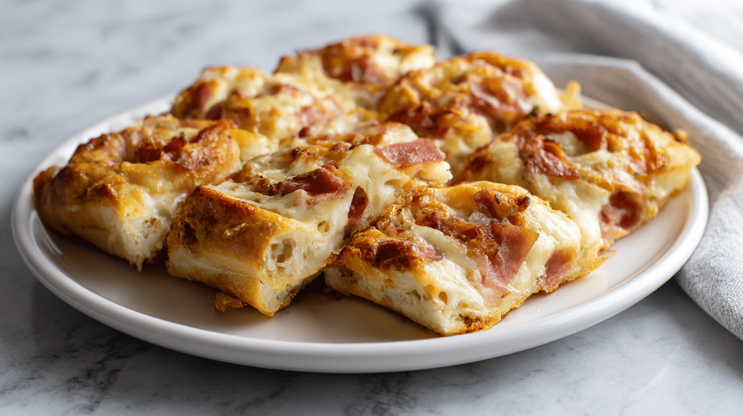 Zawijana pizze z air fryer, świeżo wyjęta z urządzenia.