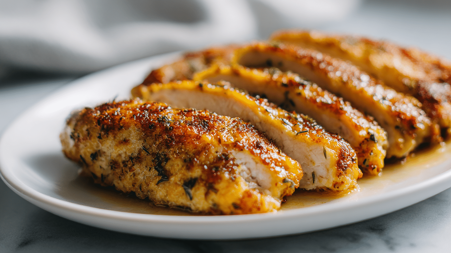 Smakowity airfryer filet z kurczaka z dodatkiem ziołowego sosu.