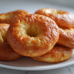 Przepyszne bajgle z jogurtu greckiego air fryer przygotowane w domowej kuchni.