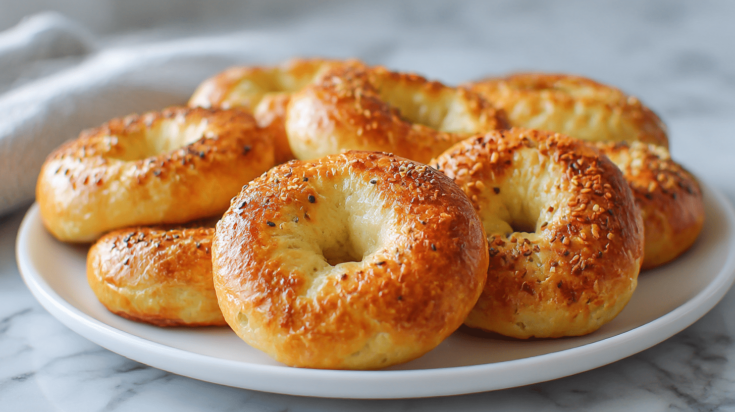 Rustykalne bajgle z jogurtu greckiego air fryer, perfekcyjne na każdą porę dnia.