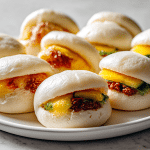 bulki na parze z airfryer na talerzu