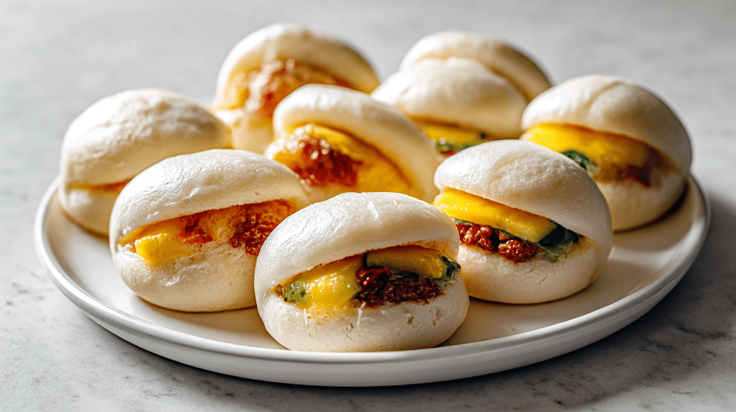 bulki na parze z airfryer na talerzu