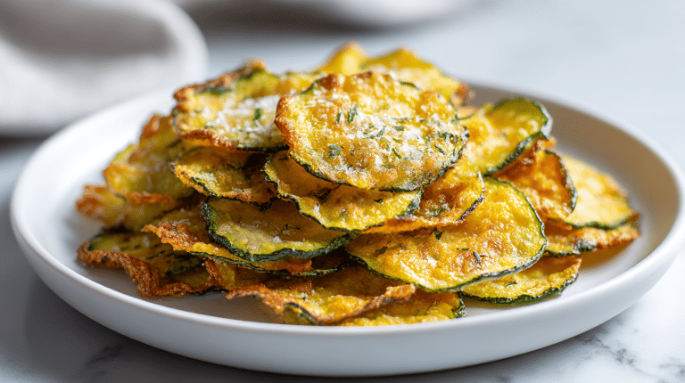 chips de abobrinha airfryer na talerzu