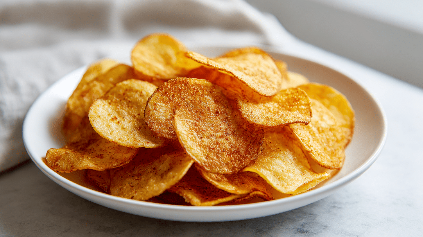 chipsy z airfryera podane z sosem