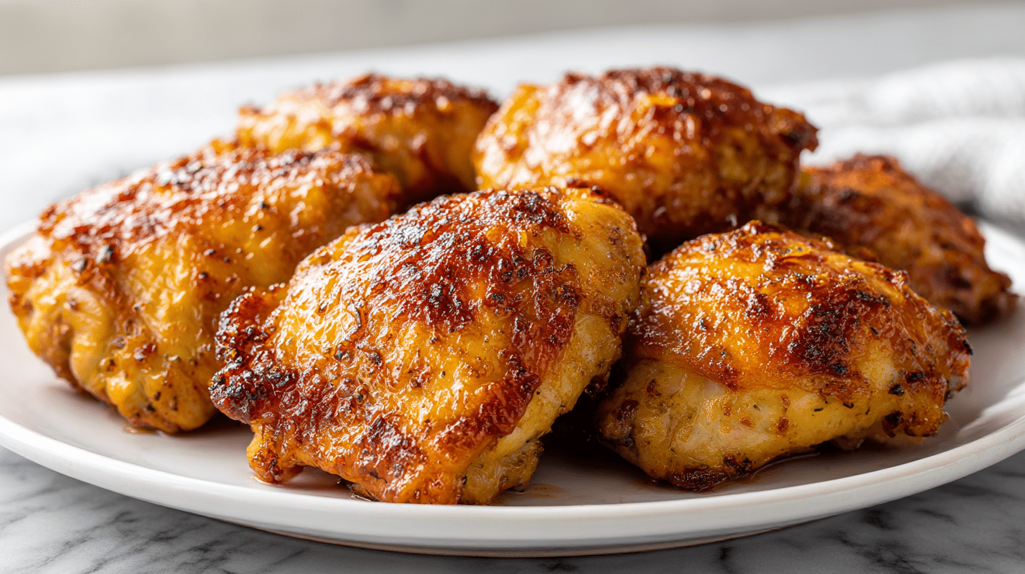 chrupiące udka z kurczaka z airfryer w zbliżeniu