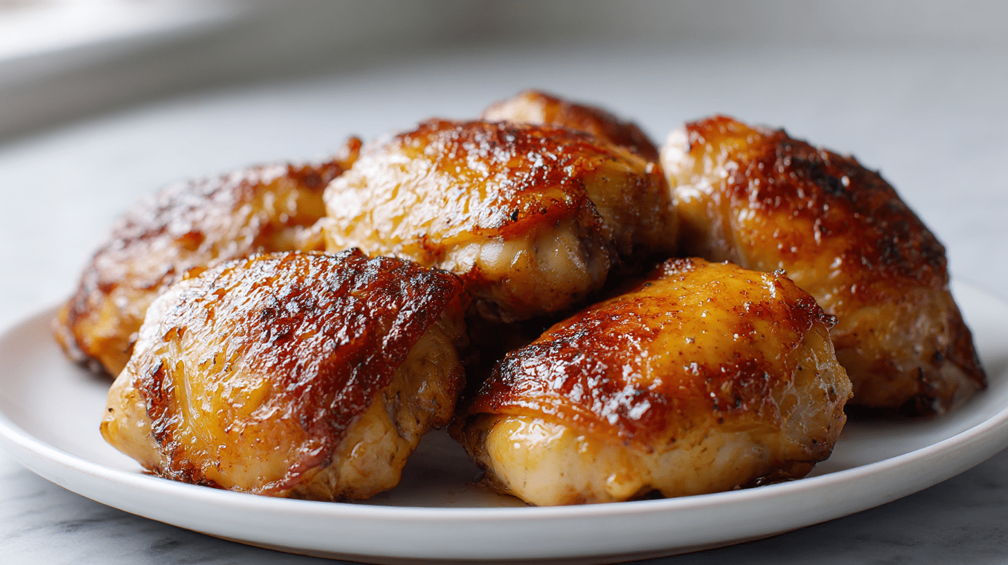 chrupiące udka z kurczaka z airfryer na stole